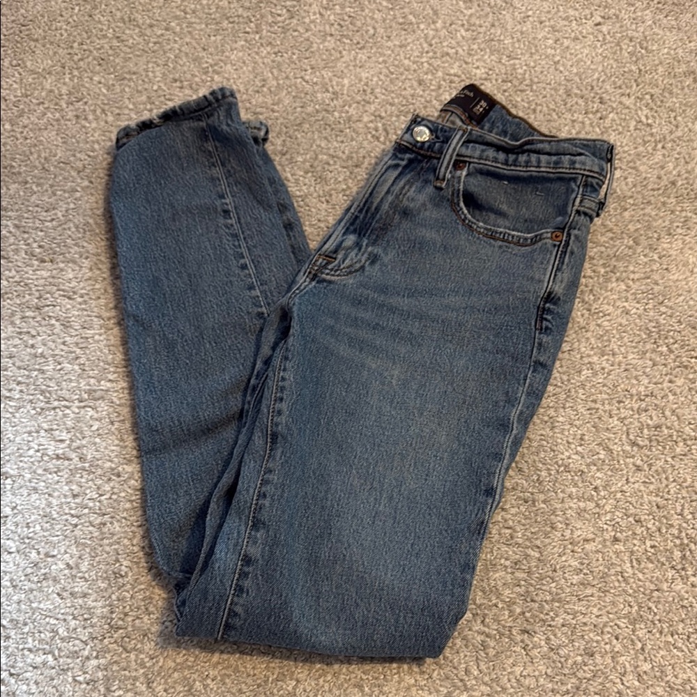 Abercrombie & Fitch Blue Slim Straight Jeans with Faded Look